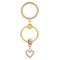 Porte-clés en alliage doré avec pendentif cœur ajouré et perles texturées élégantes - Or/Or Rose (K05)