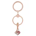 Rose gold heart dreamcatcher keychain with pink gradient rhinestones and snake chain detail - Pink Rhinestone Gradient Style (K05)