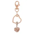 Porte-clés cœur en or rose avec pendentif gravé Love You et cristaux brillants - Style Coeur en Strass Love You (K06)