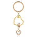 Porte-clés cœur en alliage doré avec cadre tressé et petit pendentif en or rose - Or/Or Rose (K06)