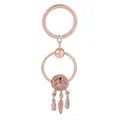 Rose gold dreamcatcher keychain with feathers and snake chain ring on white background - Hollow Dreamcatcher Feather Style (K06)