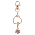Porte-clés cœur en or rose avec pendentif en éventail serti de zircons roses - Style Éventail en Zirconia Coloré (K07)