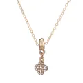 Collier chaîne serpent dorée avec un pendentif trèfle scintillant serti de zircons blancs - Style Trèfle en Strass (NC08)