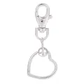 Porte-clés cœur en alliage argenté avec texture tressée et fermoir mousqueton - Style Cœur Argenté