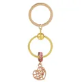 Porte-clés cœur doré avec pendentif arbre de vie et perle en zircone rose - Or/Or Rose (K09)