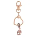 Porte-clés en alliage or rose avec cadre en cœur et pendentif arbre de vie évidé - Style Arbre de Vie Creux (K09)
