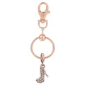 Porte-clés en or rose avec pendentif escarpin étincelant orné de micro-cristaux incrustés - Style Talon Haut (K09)