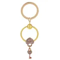 Porte-clés cœur en alliage doré avec cadenas et clé en diamant rose doré brillant - Or/Or Rose (K11)