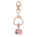 Porte-clés cœur or rose avec perle scintillante et pendentif gravé For my mother - Style Pour ma mère (K10)