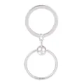 Porte-clés argenté en alliage avec anneau texturé maille serpent et perle coulissante - Style Anneau de Clé Rond Argenté