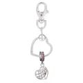 Porte-clés argenté avec cadre en cœur et pendentif arbre de vie en cristal rose - Style Arbre de Vie Zircon Rose (K11)
