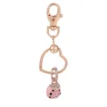 Porte-clés or rose avec anneau cœur torsadé et pendentif coccinelle en émail rose - Style Coccinelle en Émail Rose (K11)