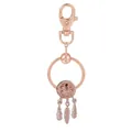 Porte-clés attrape-rêves en or rose avec fermoir mousqueton et plumes suspendues - Style Plume Capteur de Rêves (K11)