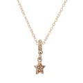 Collier chic à chaîne serpent dorée avec un pendentif étincelant en forme d'étoile strass - Style Étoile à Cinq Branches en Strass (NC13)