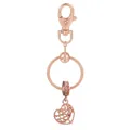 Porte-clés or rose avec pendentif cœur arbre de vie évidé et cristal rose brillant - Style Arbre de Vie Cœur (K12)