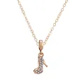Collier avec pendentif talon haut en or rose orné de cristaux brillants pavés - Style Talon Haut en Strass (NC14)