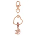 Porte-clés en alliage or rose avec pendentif cœur d'ange et breloque arbre de vie - Style Arbre de Vie en Zirconia Rose (K13)
