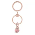 Rose gold heart dreamcatcher alloy keychain with pink enamel ladybug and zircon - Pink Ladybug Rhinestone Style (K13)