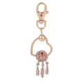 Porte-clés attrape-rêves en forme de cœur couleur or rose avec des plumes délicates - Style Plume Attrape-Rêves (K14)