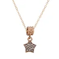 Collier chaîne serpent or rose avec pendentif étoile étincelant et cristaux clairs - Style Étoile Or Rose (NC16)