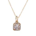 Collier élégant en or rose avec pendentif carré en zircone pour femmes raffinées - Style Zircon Cubique Carré (NC17)