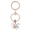 Two-tone rose gold and silver heart dreamcatcher keychain with Happy charms - HAPPY Letter Two Tone Style (K16)