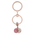 DIY rose gold heart dreamcatcher keychain with pink enamel charm and snake chain link - Pink Enamel Round Tag Style (K18)