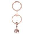 Rose gold heart dreamcatcher keychain with tree of life pendant and crystal inlay - Life Tree Rhinestone Pendant Style (K19)