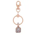 Porte-clés or rose avec pendentif étoile de mer et cristal carré étincelant - Style Pierre Carrée Strass (K21)