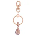 Porte-clés en alliage or rose avec perle de cristal rose et charm papillon évidé - Style Perle Rose Papillon (K22)