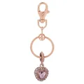 Porte-clés en alliage or rose avec pendentif cœur rose et breloque étoile de mer - Style Cœur Diamant Rose (K24)