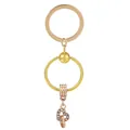 Porte-clés cœur en alliage doré avec accents or rose et cristaux scintillants - Or/Or Rose (K28)