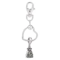 Porte-clés cœur plaqué argent avec pendentif sac de fortune et mousqueton - Style Sac de Fortune Cœur (K29)