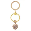 Porte-clés cœur en alliage or rose avec chaîne serpent et pendentif en strass - Or/Or Rose (K29)