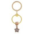 Porte-clés doré avec pendentif étoile scintillante orné de cristaux brillants - Or/Or Rose (K36)
