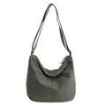 Borsa a tracolla a mezzaluna a quadretti verde oliva scuro con tracolla regolabile - Verde
