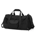 Borsone sportivo nero impermeabile con design multitasche e tracolla regolabile - Nero