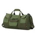Borsa sportiva impermeabile verde patchwork con tasche multiple e tracolla regolabile - Verde