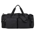 Sac de voyage noir étanche grande capacité avec plusieurs poches et bandoulière - Noir / 20-35L