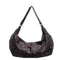 Borsa tote multifunzionale con stampa leopardata e tracolla regolabile in grigio e nero - Grigio