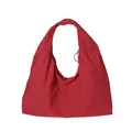 Grande borsa tote rossa in nylon con tasche laterali con zip e design sportivo leggero - Rosso