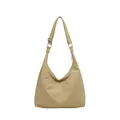 Beige draagtas met ruitjespatroon en verstelbare schouderband voor damesmode - Khaki