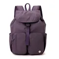 Zaino leggero in nylon viola scuro con tasche multiple e chiusura sicura con fibbia - Viola Uva