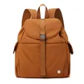 Zaino in nylon impermeabile da donna color caramello con cinturino a fibbia regolabile - Arancione Zucca