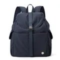 Zaino in nylon impermeabile blu navy con patta grande e chiusura a fibbia in plastica - Blu Denim