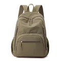 Zaino imbottito in nylon paracadute impermeabile verde oliva con design multitasche - Cachi