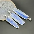 Natürliche Kyanit-Anhänger mit silberner Fassung und blauen Texturen auf Ketten - Nur Anhänger (Keine Kette) / Blau
