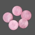 Set di cinque sfere di cristallo di quarzo rosa naturale con venature interne uniche - Quarzo rosa / 5-6cm