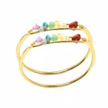 Pulsera Chakra hecha a mano con siete cristales naturales de colores y hilo dorado - Dorado Y Piedras Multicolores
