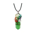 Levensboom regenboog kristallen hanger ketting met koperdraad omwikkelde edelsteen - Levensboom Draadomwikkelde Stijl / Groene Aventurijn Antiek Brons